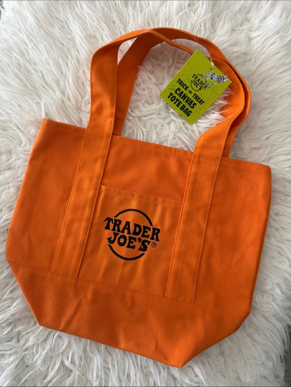 Trader Joe's Orange Canvas Tote Bag